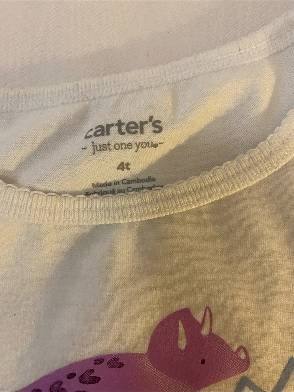 Carter's Purple & White Dino 3-Piece Pajama Set